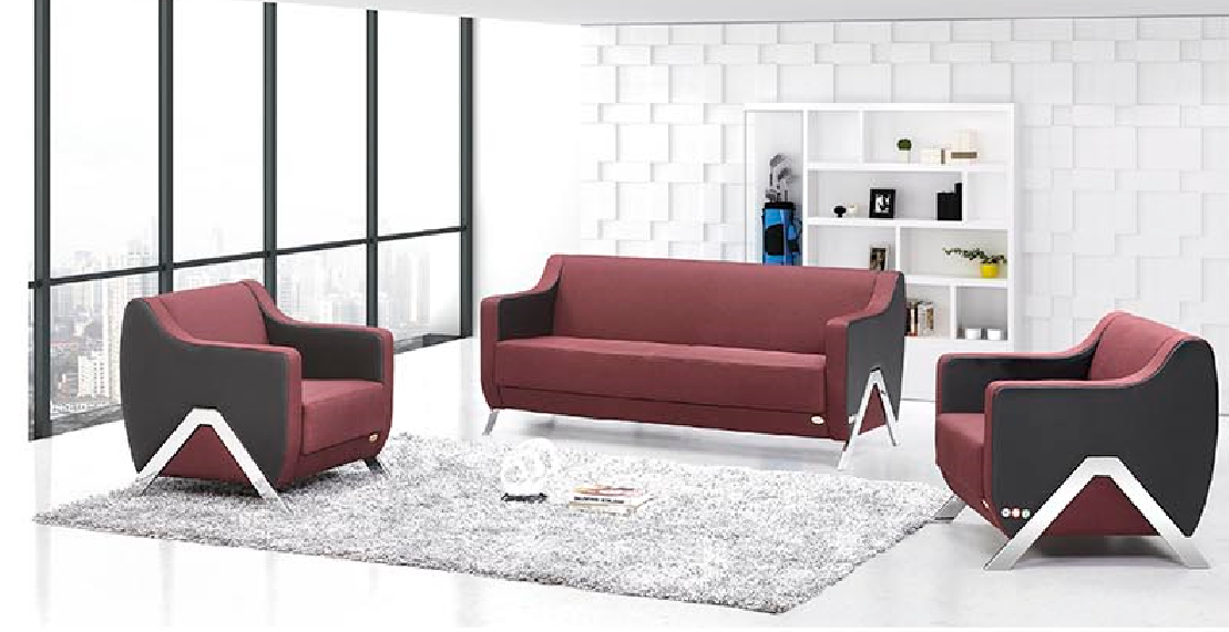 2017 Newest office sofa furniture SF615 1+1+3 set