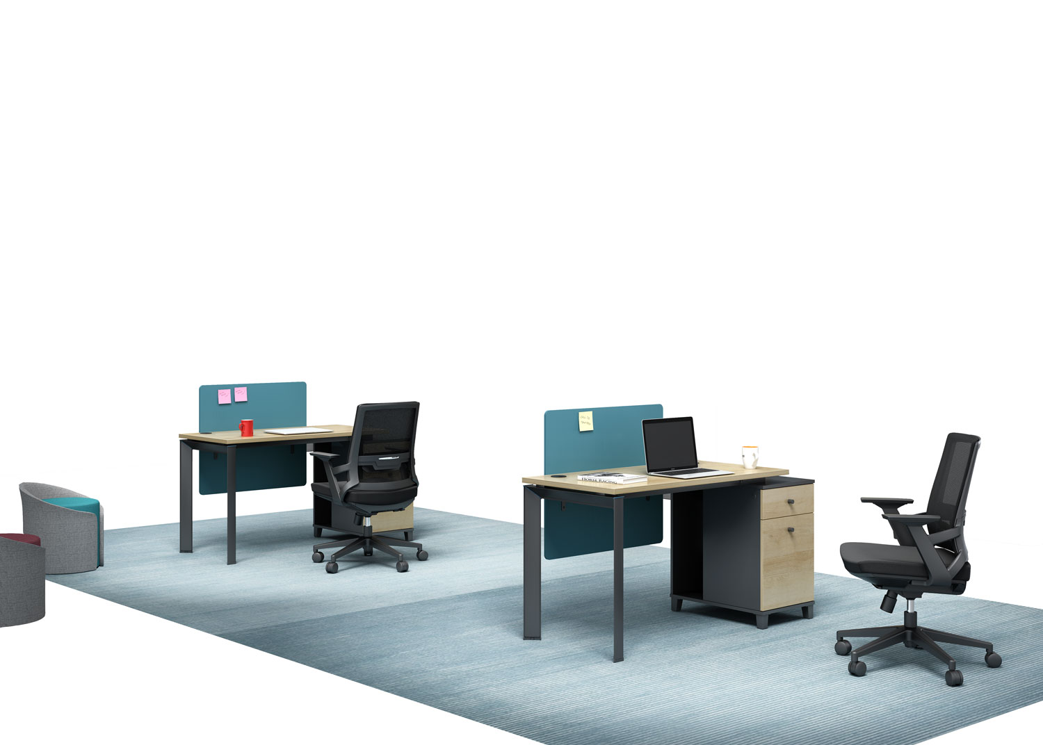 Modern style 1-person workstation   T-WE1206/ T-WE1406