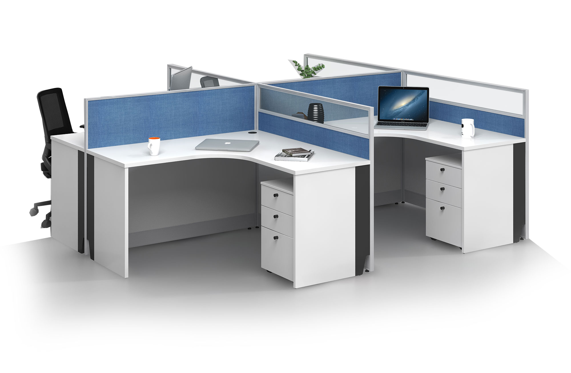 Modern style 4-person workstation  Partition V-WA2828A